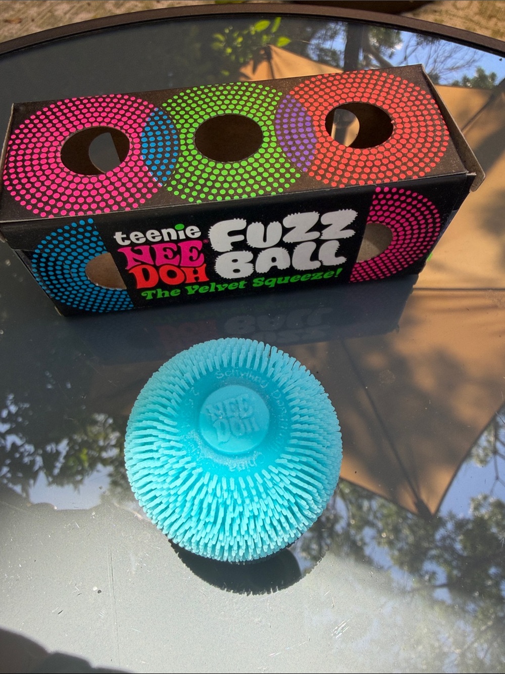 NEE DOH teenie Fuzz Ball Toy - Blue